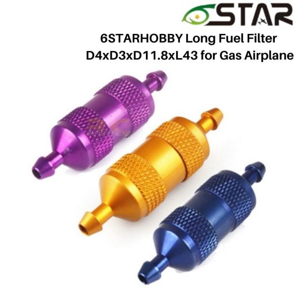 6STARHOBBY Long Fuel Filter D4xD3xD11.8xL43 for Gas Airplane (1PC) FP8008