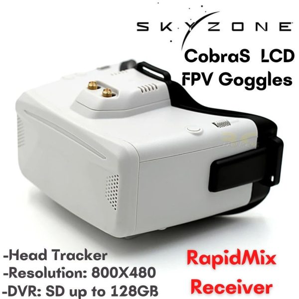 073b6a24575514e1bb31bdc28a6fd1aa.jpeg Skyzone Cobra S 5.8GHz 48CH 800X480 LCD RapidMix Receiver FPV Goggles With Head Tracker DVR CobraS