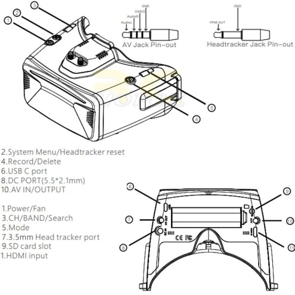 466809d5713abe53b677577b9e4db1bd.jpeg Skyzone Cobra S 5.8GHz 48CH 800X480 LCD RapidMix Receiver FPV Goggles With Head Tracker DVR CobraS