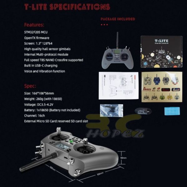 Jumper T-Lite 16CH Hall Sensor Gimbals JP4IN1 Multi-Protocol RF System OpenTX Transmitter Jumper-T-Lite