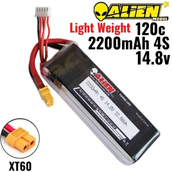 e9e2470b7cadcde5486fd908fb8bc126.jpeg Alienmodel 4S 14.8V 2200mAh 120C Lipo Battery with XT60 Plug AL 2200/120-4SX