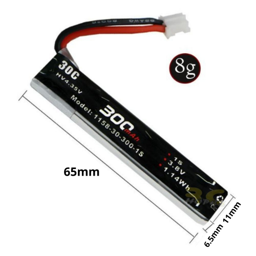 7cf7e2dcf85c3b1da2edeba5eca52a2f.png Alienmodel 1S HV 3.8V 300mAh 30C Lipo Battery with PH2.0 Plug AL300/30-1S