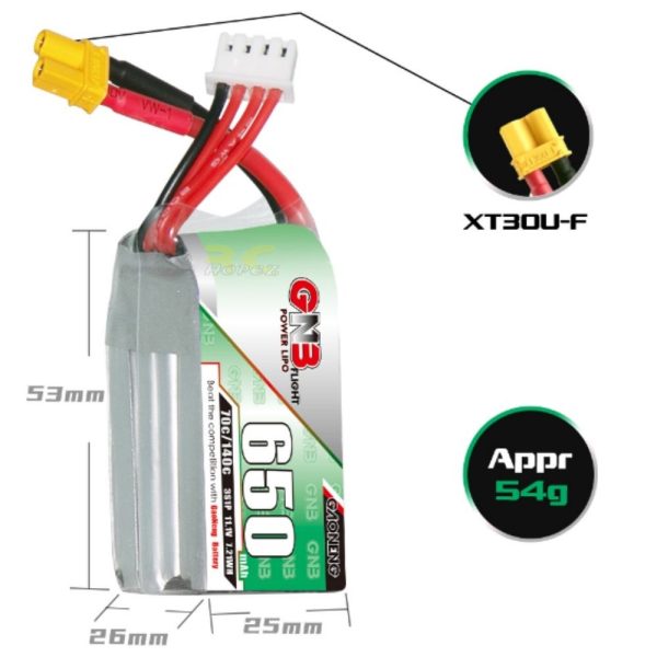 43c651a7b22e36f8c6b77e40550da4f9.jpeg Gaoneng GNB 650mAh 3S 11.1V 70C Lipo Battery with XT30 Plug GNB650/70-3S