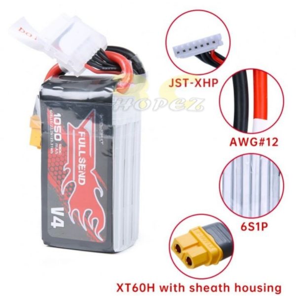iFlight FULLSEND 1050mAh 130C 6S 22.2V Lipo Battery XT60H Plug MX1050/130-6S