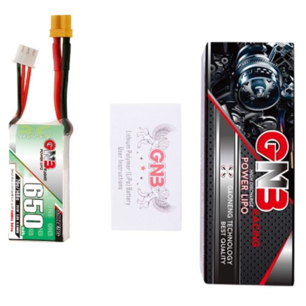 Gaoneng GNB 650mAh 2S 7.4V 70C Lipo Battery with XT30 Plug GNB650/70-2S