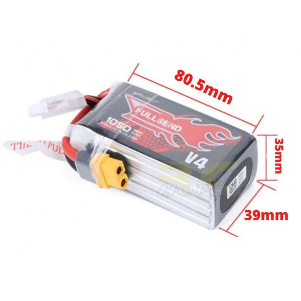 iFlight FULLSEND 1050mAh 130C 6S 22.2V Lipo Battery XT60H Plug MX1050/130-6S