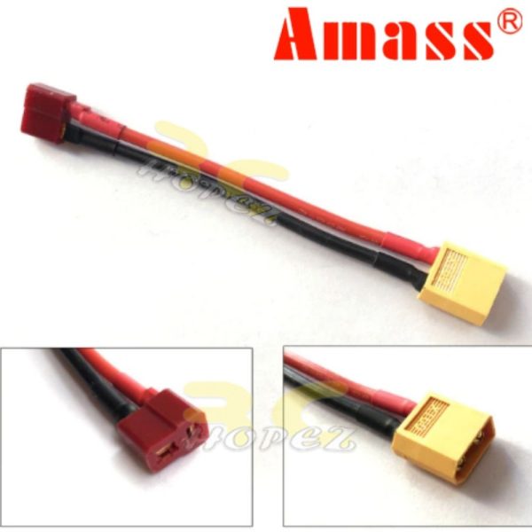 Amass XT60 Male To T-Plug Female Extension Cable 14AWG WEM-Dean