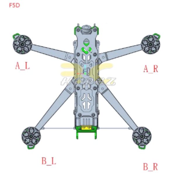 1pc iFlight Nazgul Evoque F5D Frame Kit Spare Part 6mm Rear Arm MXF5D-Rear