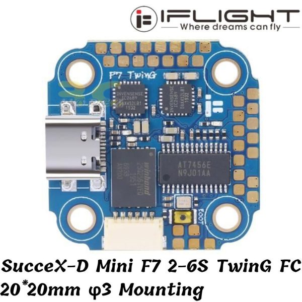 iFlight SucceX-D Mini F7 TwinG 2-6S (20×20) φ3mm Mounting Flight Controller SX7526-miniF7