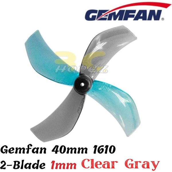 Gemfan 40mm 1610 1.6 Inch 2-Blade 1.0mm Hole Propeller (4 pairs/8pcs) Gem1610-1mm