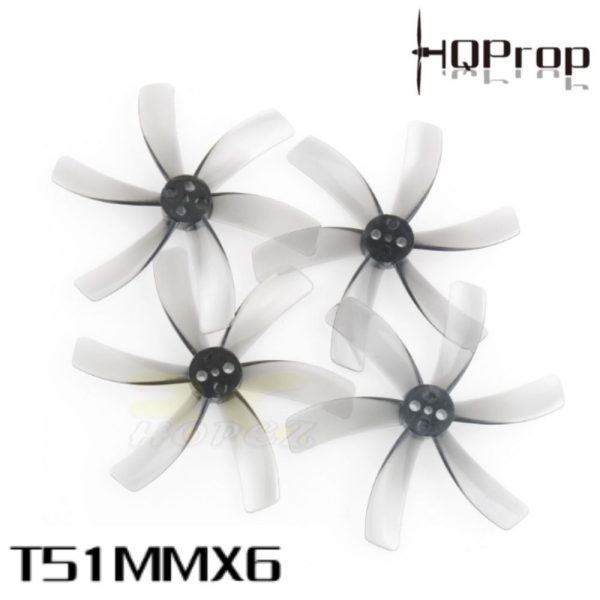 HQProp T51MMX6 Light Grey Hole 1.9/1.5/1.9mm 6-Blade Poly Carbonate (2 pairs/4pcs) HQT516