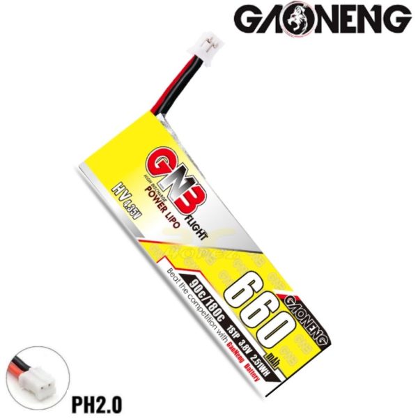 26f02a2b328c79dd3923fb47f4f910f8.jpeg Gaoneng GNB 3.8HV 660mAh 90C 1S Lipo Battery with PH2.0 Plug GNB660/90-1SH