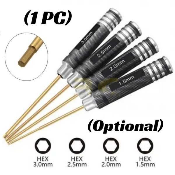 1PC 1.5/2.0/2.5/3.0mm Hexagon Screwdriver (Optional) HS-Screwdriver