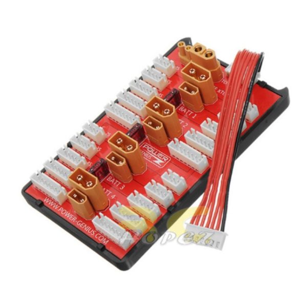 2 in 1 PG Parallel Charging Board XT30 XT60 Plug Supports 4 Packs 2-6S Lipo Battery WEM-35A-Dean