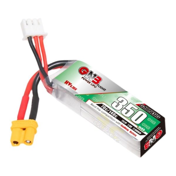 Gaoneng GNB 7.6HV 350mAh 70C 2S Lipo Battery with XT30/PH2.0 Plug (Optional) GNB350/70-2SXH