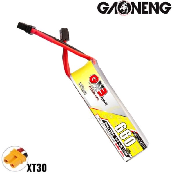 dedfbc0a6e1a0fe624e5e2ca748f6e35.jpeg Gaoneng GNB 11.4HV 660mAh 90C 3S Lipo Battery with XT30 Plug GNB660/90-3S