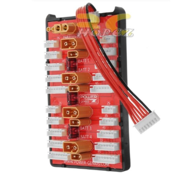 2 in 1 PG Parallel Charging Board XT30 XT60 Plug Supports 4 Packs 2-6S Lipo Battery WEM-35A-Dean