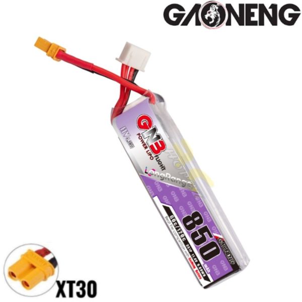 f8de8103cbdc8b90f3e986f8dbe3a4a1.jpeg Gaoneng GNB 11.4HV 850mAh 60C 3S Lipo Battery with XT30 Plug GNB850/60-3S