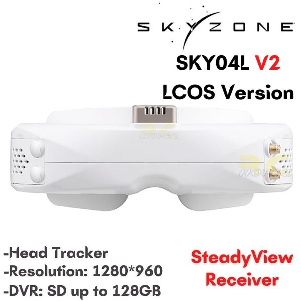 Skyzone SKY04L V2 LCOS 5.8GHz 48CH Steadyview Receiver FPV Goggles Support DVR With Head Tracker Fan LED SKY04L
