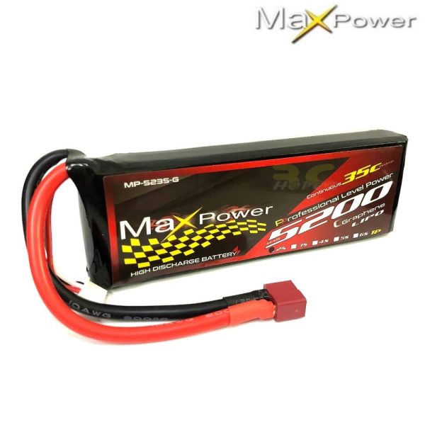 Maxpower Graphene Lipo 7.4V 5200mAh 35C 2S Lipo Battery with Dean Plug MP-5235-2G