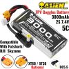 fab5c748ed3bbf29f68e924f0dae83ae.jpeg Alienmodel 2S 7.4V 3000mAh 5C Lipo Battery DC5.5 & XT30/XT60 Plug (Optional) For Goggles FatShark / DJI / Skyzone AL3000/5-2S