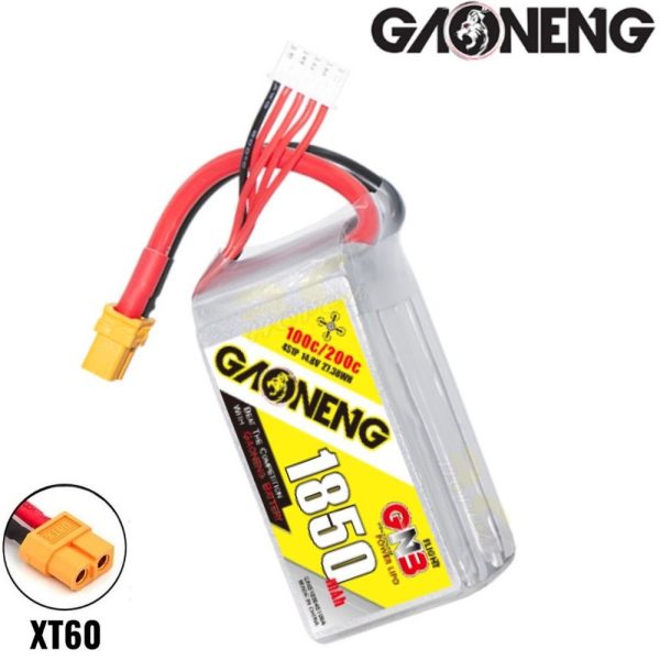 29d6bc4190de46b988c8b1b09b30b4fb.jpeg Gaoneng GNB 14.8V 1850mAh 100C 4S Lipo Battery with XT60 Plug GNB1850/100-4S