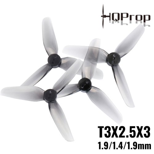 42c85cdcb1a9ccdbcd9ecbec3a5a05ea.png HQProp Durable Prop T3X2.5X3 1.9/1.4/1.9mm HOLE 3-BLADE PROPELLER (2pairs/4pcs) HQT325