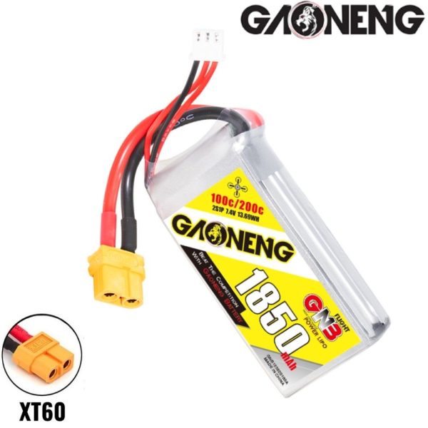 5dd6118614e2b8b61b8d2961d8f47b3c.jpeg Gaoneng GNB 7.4V 1850mAh 100C 2S Lipo Battery with XT60 Plug GNB1850/100-2S