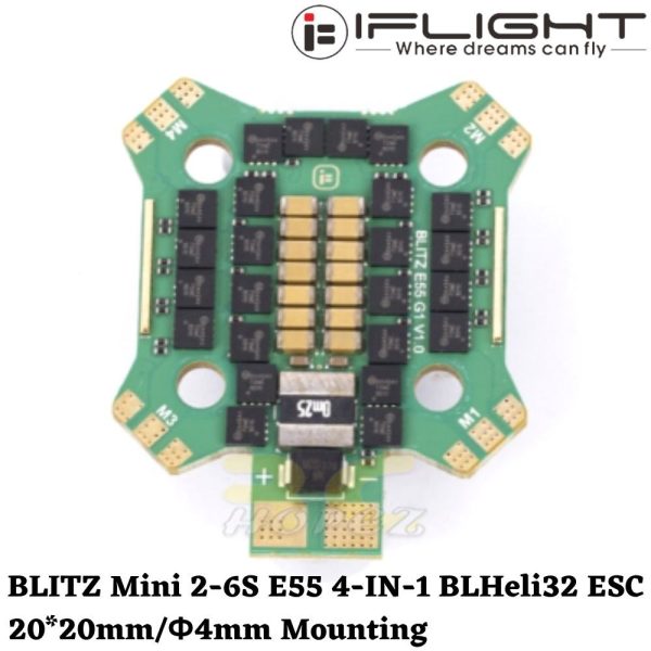673072bae4e348bfbe212470aaa37589.jpeg iFlight 20x20mm BLITZ Mini F7 V1.1 Flight Controller & E55 55A 2-6S 4-IN-1 BLHeli32 ESC MX1647