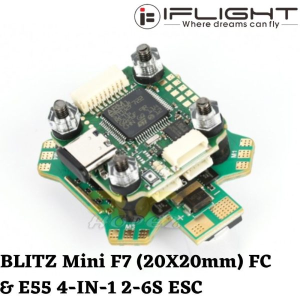 7d3c2294cf3ef96f9e0db7a95237b481.jpeg iFlight 20x20mm BLITZ Mini F7 V1.1 Flight Controller & E55 55A 2-6S 4-IN-1 BLHeli32 ESC MX1647