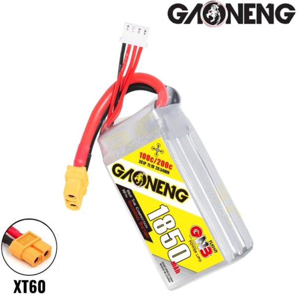 91f0f2d9580ad3448cf7f97d696be3db.jpeg Gaoneng GNB 11.1V 1850mAh 100C 3S Lipo Battery with XT60 Plug GNB1850/100-3S