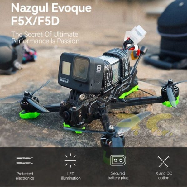 iFlight Nazgul Evoque F5X Squashed X HD 5Inch Drone 4S (Caddx Polar Vista)/6S (Caddx Nebula Pro Vista) Without Receiver F5X-HD