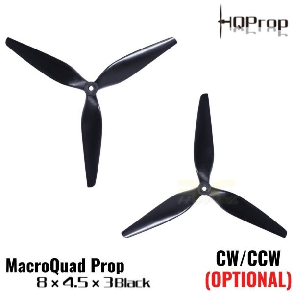 d0113216d1caa256a97df8eef204aeff.jpeg HQProp MacroQuad Prop 8X4.5X3 Black-Glass Fiber Reinforced Nylon CW/CCW 1PC (Optional) HQM845