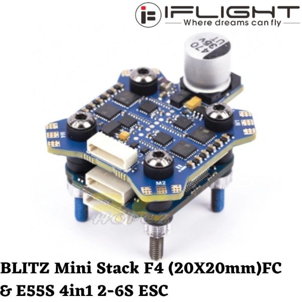 iFlight 20x20mm BLITZ Mini F4 Flight Controller E55S 55A 2-6S 4in1 DShot150/300/600/MultiShot/OneShot ESC MX1439