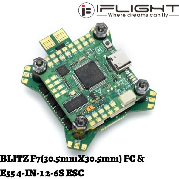 iFlight 30.5X30.5mm BLITZ F7 Flight Controller & E55 55A 2-6S 4-IN-1 ESC SX2010