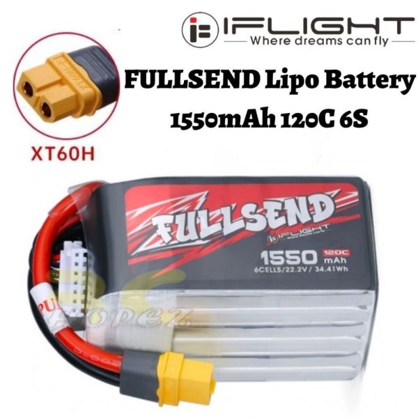 iFlight FULLSEND 1550mAh 120C 6S 22.2V Lipo Battery XT60H Plug MX1550/120-6S