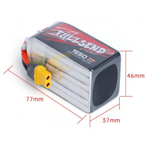 iFlight FULLSEND 1550mAh 120C 6S 22.2V Lipo Battery XT60H Plug MX1550/120-6S