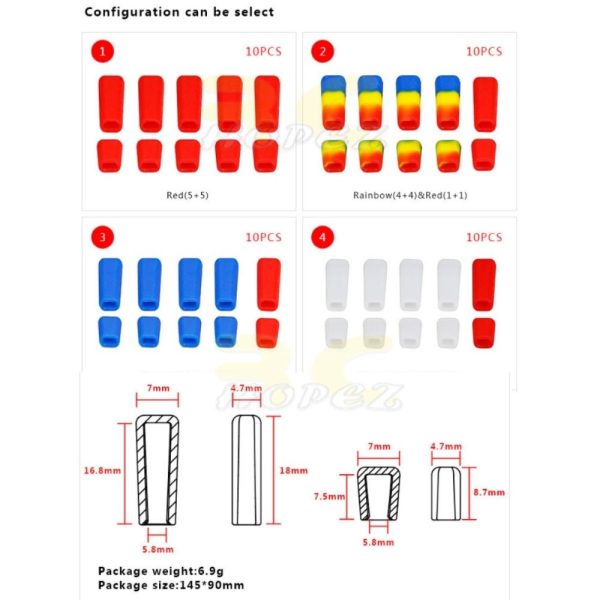10PCS LDARC TX Switch Anti-Skid Protective Sleeve for TX16S/FRSKY/FLYSKY/FUTABA Radio Transmitter (Optional) XJ1055-Switch Cap