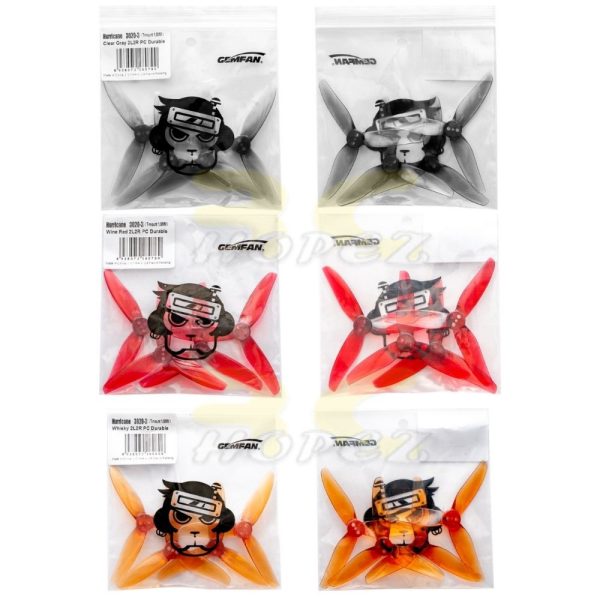Gemfan Hurricane 3020 T mount 1.5mm/5mm 3-blade Propeller (2 pairs/4pcs) Gem3020