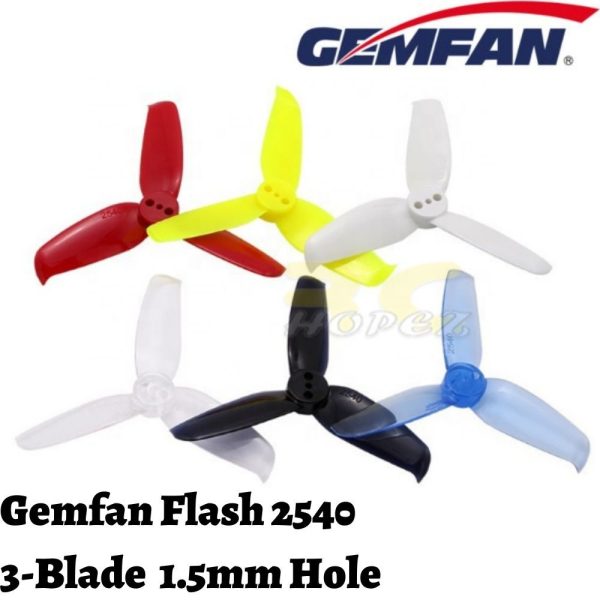 Gemfan Flash 2540 2.5×4 2.5 Inch 3-Blade Propeller with 1.5mm Mounting Hole (4 pairs/8pcs) GEM2540-3