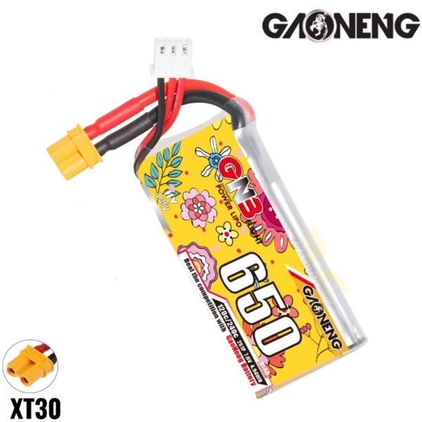 Gaoneng GNB 7.6V 650mAh 120C 2S Lipo Battery with XT30 Plug GNB650/120-2S