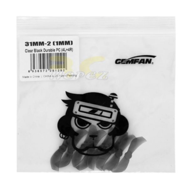 Gemfan 1210 31mm 2-Blade 1-inch Propeller 1mm Hole (4 pairs/8 pcs) Compatible for Happymodel Mobeetle6 Gem312-1mm