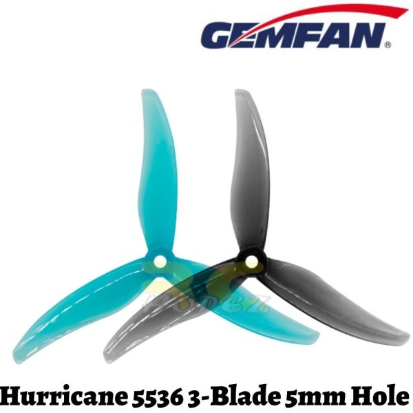 Gemfan Hurricane 5536 5.5inch 5mm Hole 3-blade Propeller (2 pairs/4pcs) Gem5536