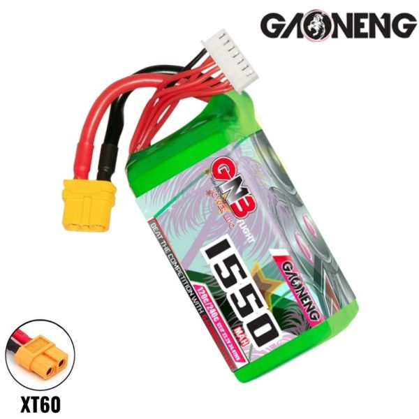 Gaoneng GNB 22.2V 1550mAh 120C 6S Lipo Battery with XT60 Plug GNB1550/120-6SG