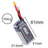 ed1eee5a746380fbe389716acacfdccf.jpeg Alienmodel 4S 14.8V 850mAh 120C Lipo Battery with XT60 Plug AL850/120-4S6