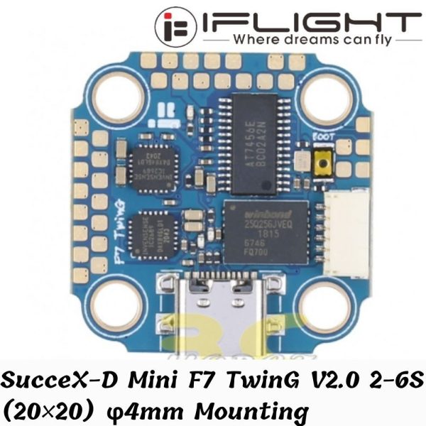 iFlight 20x20mm SucceX-D Mini F7 TwinG V2.0 FC & 55A 2-6S BLHELI