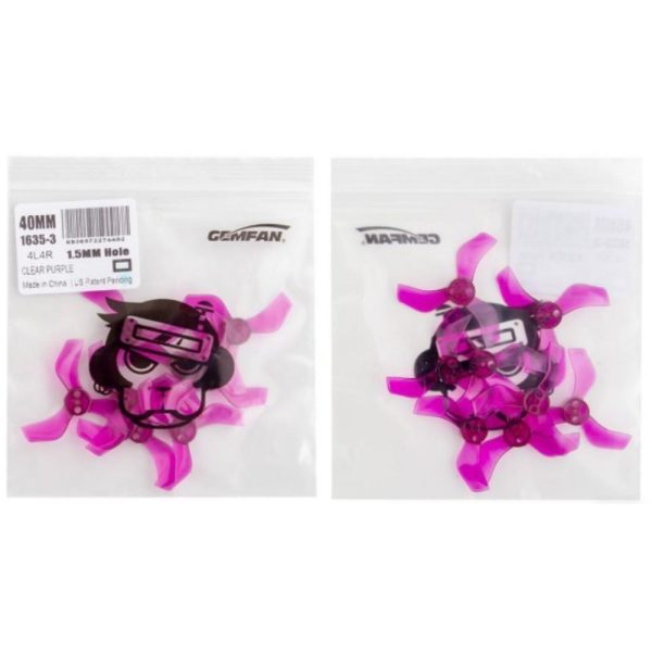 Gemfan 40mm 1635 1.6x3.5x3 1.5mm Hole Whoop Propeller (4 pairs/8pcs) Gem1635-1.5