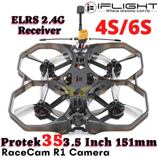 iFlight Protek35 3.5 Inch 151mm 4S/6S CineWhoop With RaceCam R1 Camera BNF ELRS 2.4G Receiver P35-ELRS