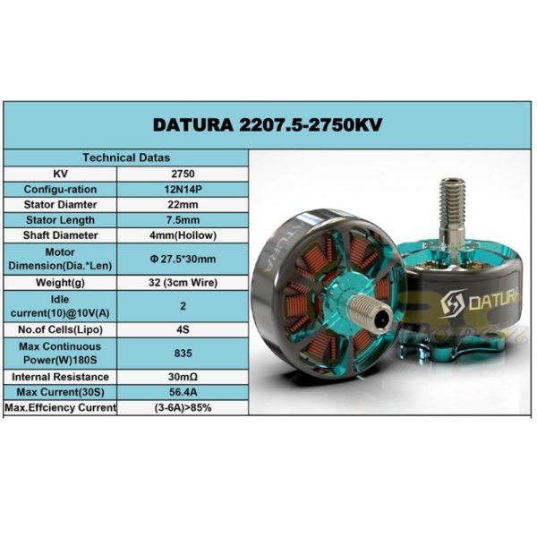 5ac549cfd93cf3cf2b55629178864e35.jpeg Foxeer Datura 2207.5 1960KV 6S / 2750KV 4S (Optional) Brushless Motor for FPV Racing Drone XJ2207