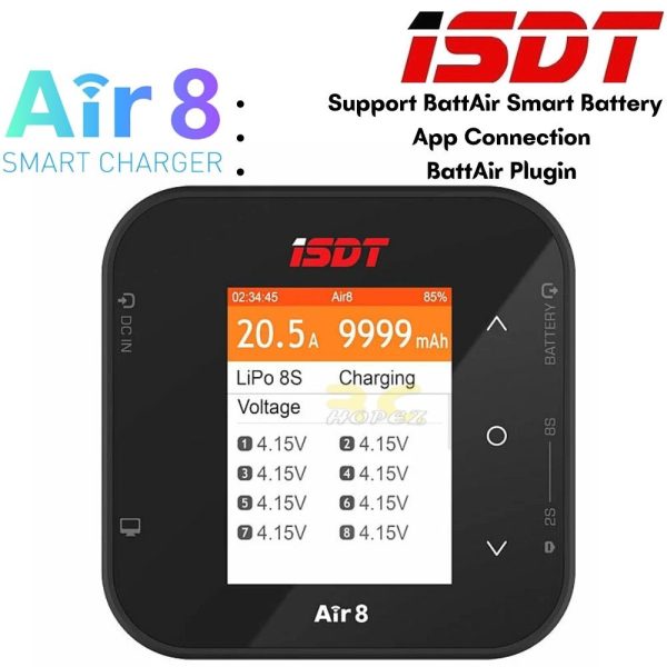 ISDT Air8 BattAir 500W 20A High Power Battery Balance Charger Discharger APP Connection ISDT-AIR8